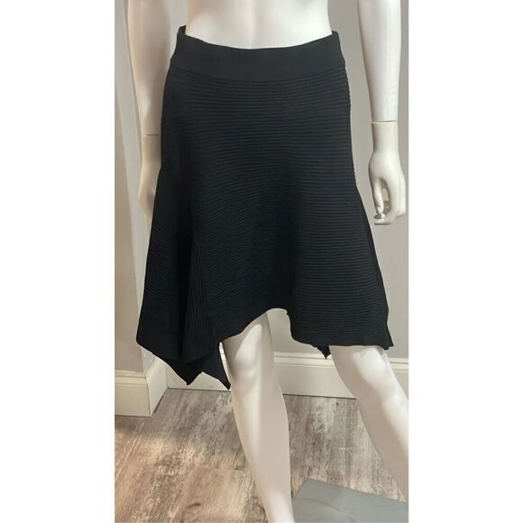 A.L.C. Dalia Black Ribbed Handkerchief Skirt Size Small - Picture 9 of 9